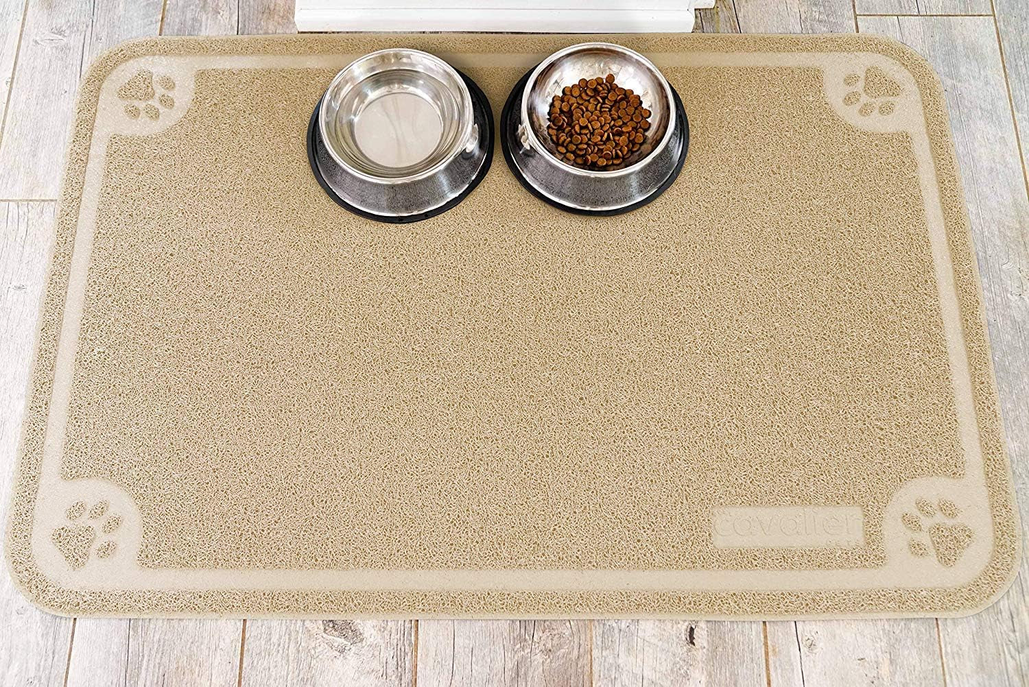 , Bowl Mat for Cat and Dog, Silicone Non-Slip Absorbent Waterproof Dog Food Mat, Easy to Clean, Unique Paw Design