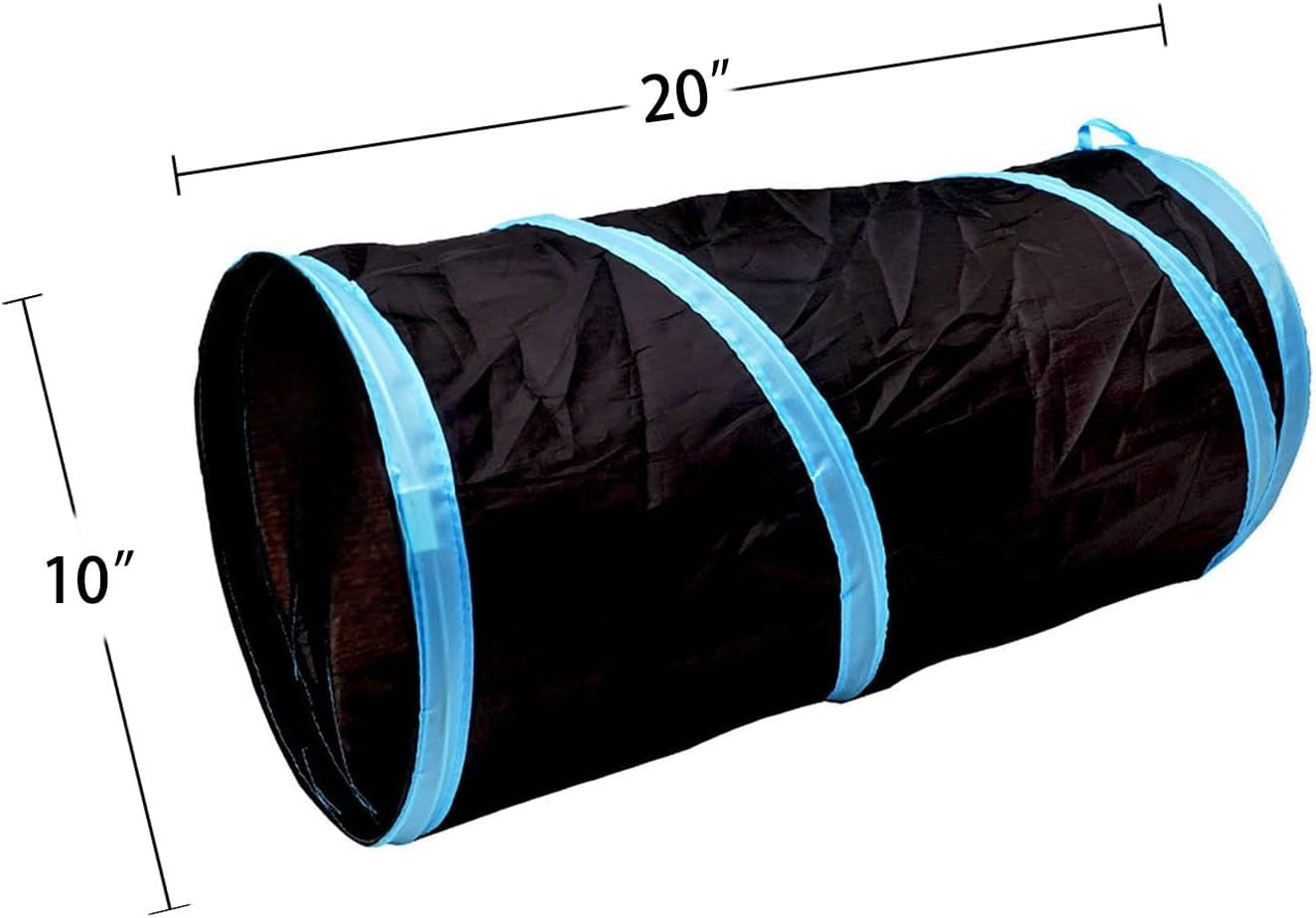 Cat Tunnel for Indoor Cats Interactive, Rabbit Tunnel Toys, Pet Toys Play Tunnels for Cats Kittens Rabbits Puppies Crinkle Collapsible Pop up Black 20