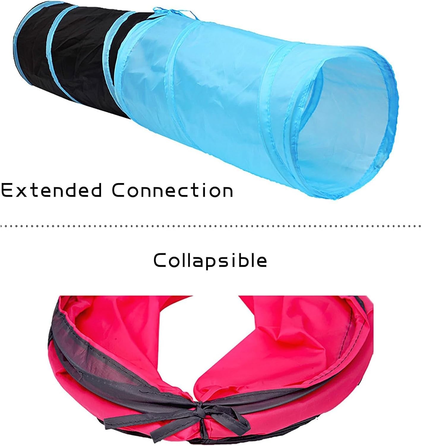 Cat Tunnel for Indoor Cats Interactive, Rabbit Tunnel Toys, Pet Toys Play Tunnels for Cats Kittens Rabbits Puppies Crinkle Collapsible Pop up Black 20