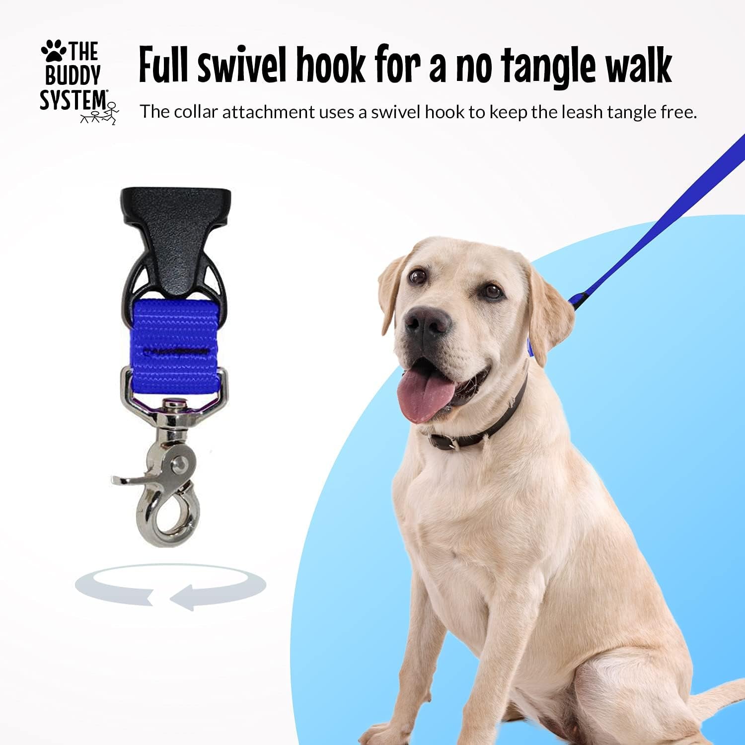 Hands Free Dog Leash, Adjustable Leash for Running, Jogging, Training and Service Dogs, Great for Small, Medium and Large Dogs, Made in USA (Royal Blue, Large Belt (27