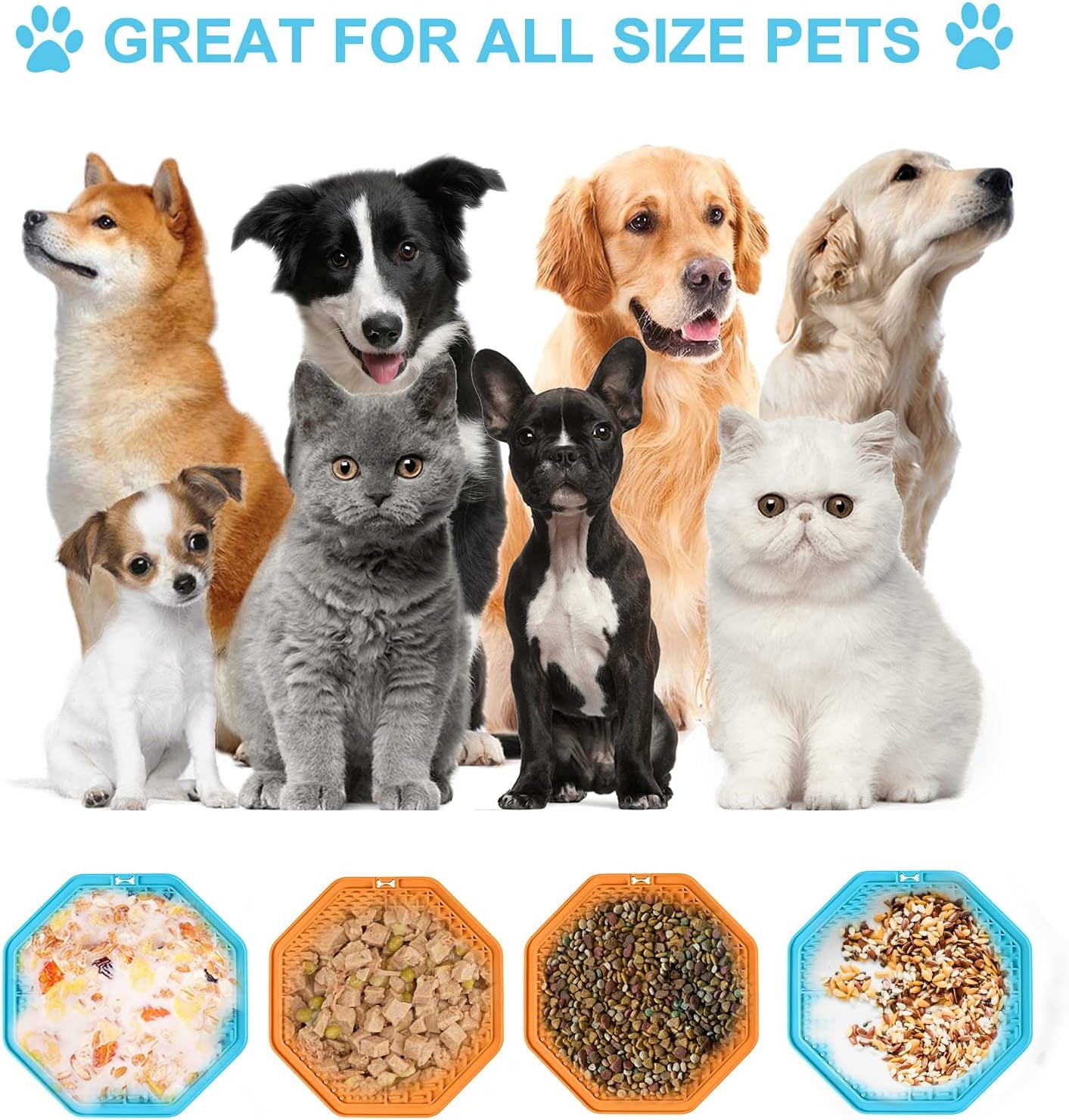 Licking Mat for Dogs and Cats, Premium Lick Mats with Suction Cups for Dog Anxiety Relief, Cat Lick Pad for Boredom Reducer, Dog Treat Mat Perfect for Bathing Grooming Etc.